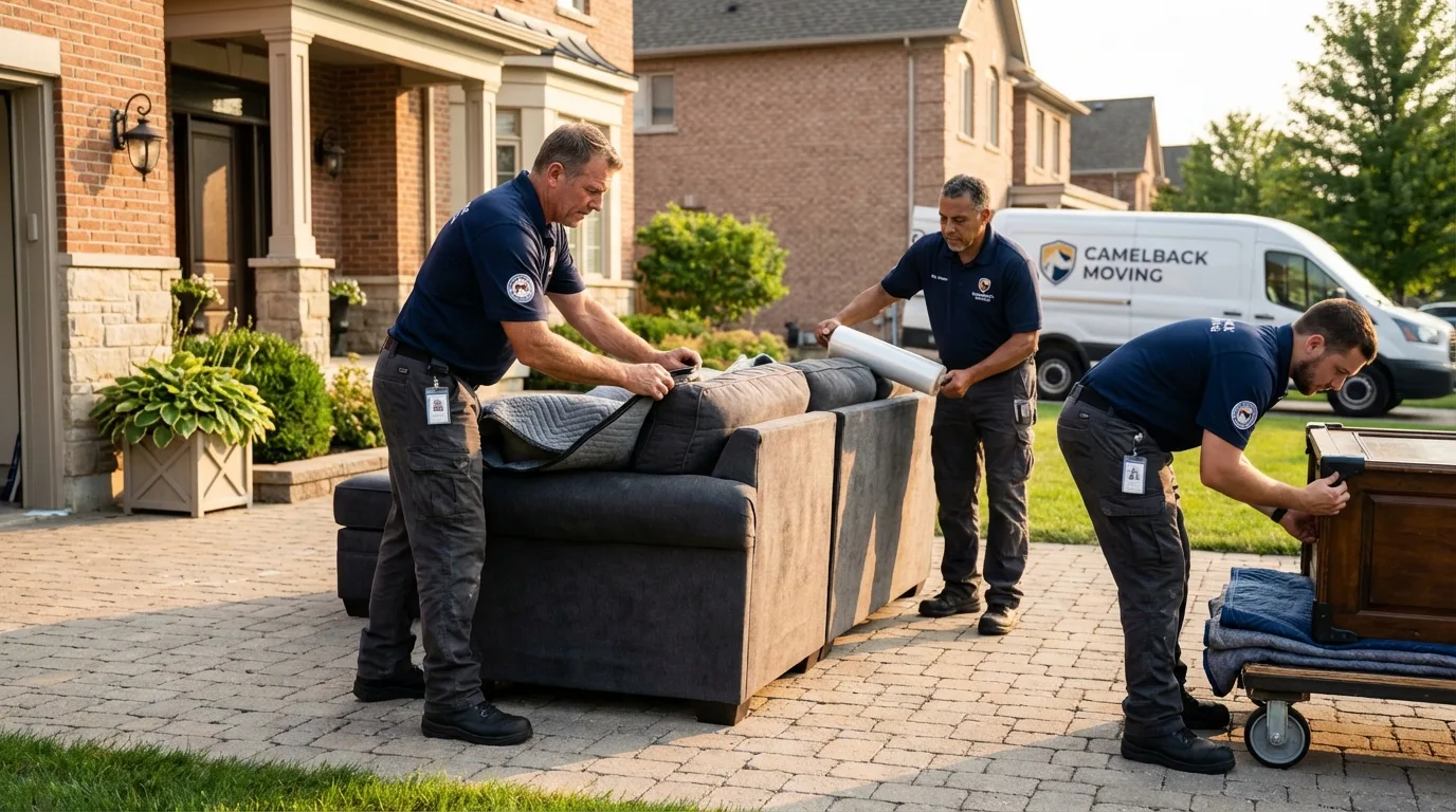 Large estate moving crew wrapping furniture in Thomasville, GA