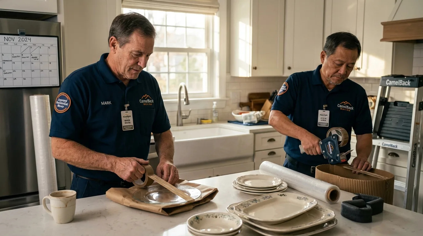 Professional crew packing kitchen dishware in Thomasville, GA